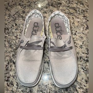 Gray/sparkly Women’s HeyDudes